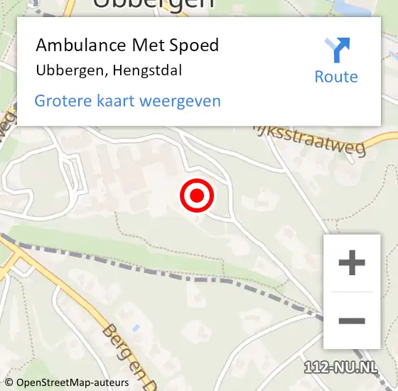 Locatie op kaart van de 112 melding: Ambulance Met Spoed Naar Ubbergen, Hengstdal op 6 februari 2023 08:18