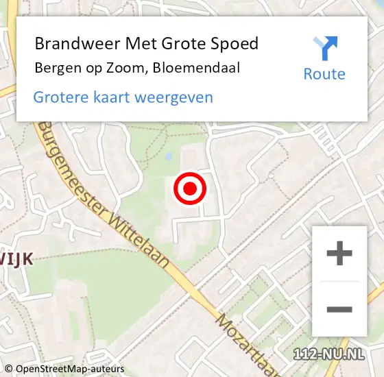 Locatie op kaart van de 112 melding: Brandweer Met Grote Spoed Naar Bergen op Zoom, Bloemendaal op 6 februari 2023 15:23