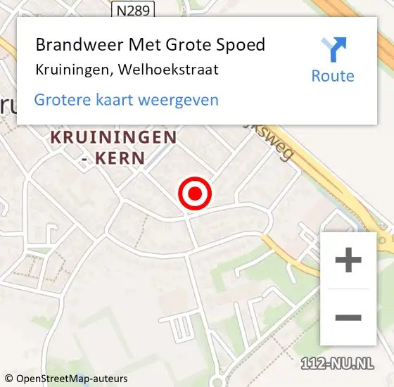 Locatie op kaart van de 112 melding: Brandweer Met Grote Spoed Naar Kruiningen, Welhoekstraat op 6 februari 2023 16:33