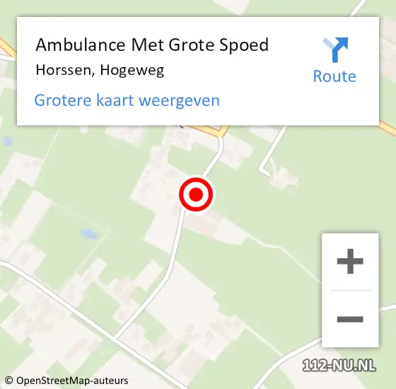 Locatie op kaart van de 112 melding: Ambulance Met Grote Spoed Naar Horssen, Hogeweg op 7 februari 2023 05:22