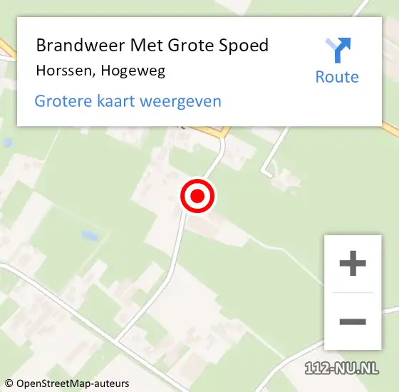 Locatie op kaart van de 112 melding: Brandweer Met Grote Spoed Naar Horssen, Hogeweg op 7 februari 2023 05:23