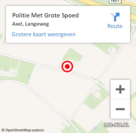 Locatie op kaart van de 112 melding: Politie Met Grote Spoed Naar Axel, Langeweg op 7 februari 2023 07:37