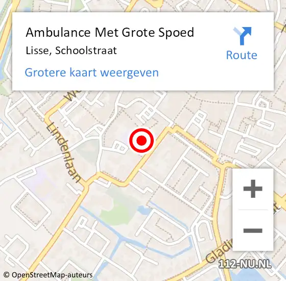 Locatie op kaart van de 112 melding: Ambulance Met Grote Spoed Naar Lisse, Schoolstraat op 7 februari 2023 14:13
