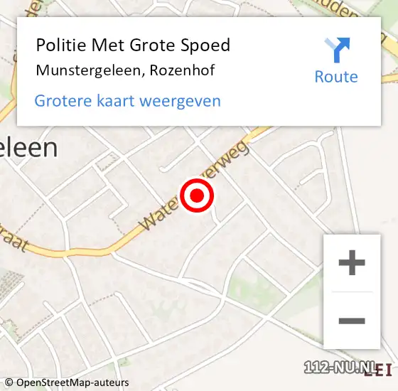 Locatie op kaart van de 112 melding: Politie Met Grote Spoed Naar Munstergeleen, Rozenhof op 7 februari 2023 15:06