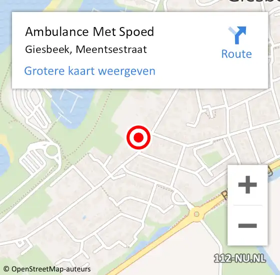 Locatie op kaart van de 112 melding: Ambulance Met Spoed Naar Giesbeek, Meentsestraat op 7 februari 2023 16:26