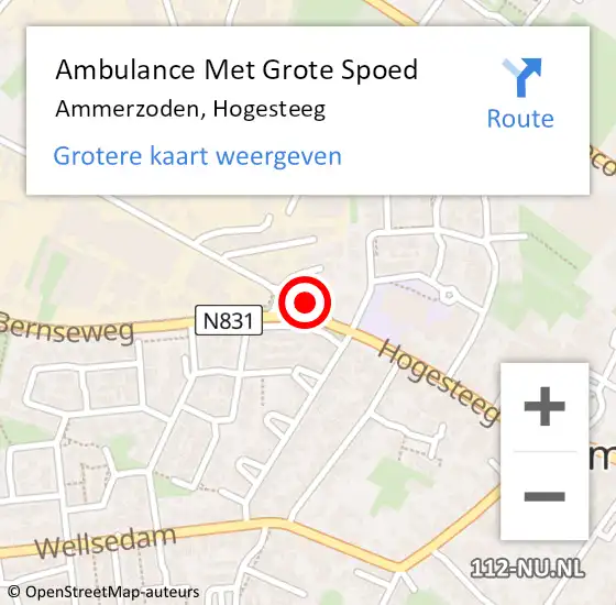 Locatie op kaart van de 112 melding: Ambulance Met Grote Spoed Naar Ammerzoden, Hogesteeg op 8 februari 2023 05:16