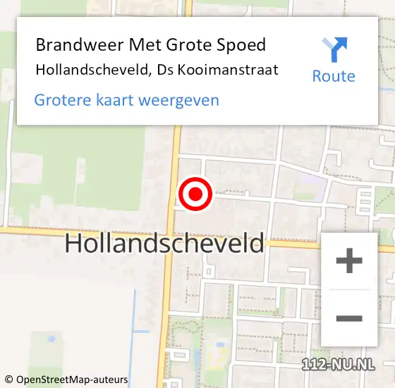 Locatie op kaart van de 112 melding: Brandweer Met Grote Spoed Naar Hollandscheveld, Ds Kooimanstraat op 8 februari 2023 08:04