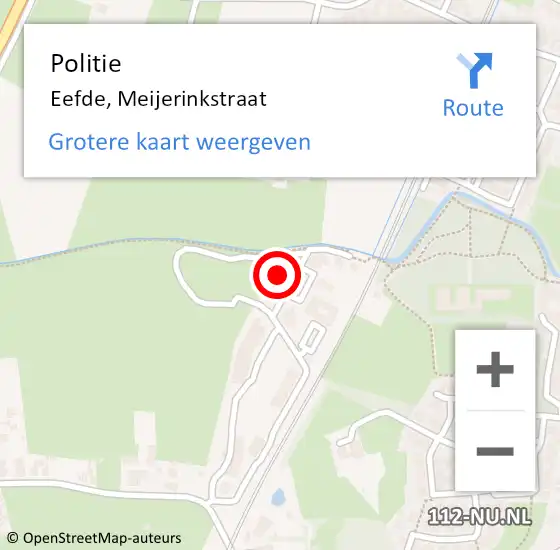 Locatie op kaart van de 112 melding: Politie Eefde, Meijerinkstraat op 8 februari 2023 08:58