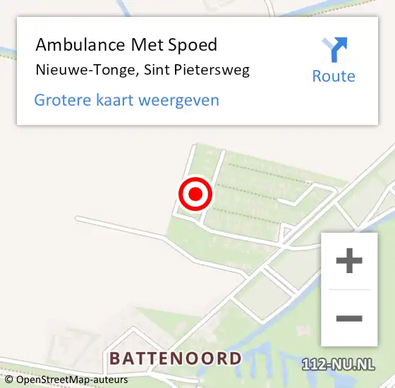 Locatie op kaart van de 112 melding: Ambulance Met Spoed Naar Nieuwe-Tonge, Sint Pietersweg op 8 februari 2023 10:58