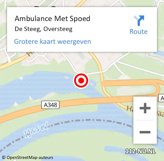Locatie op kaart van de 112 melding: Ambulance Met Spoed Naar De Steeg, Oversteeg op 8 februari 2023 11:27