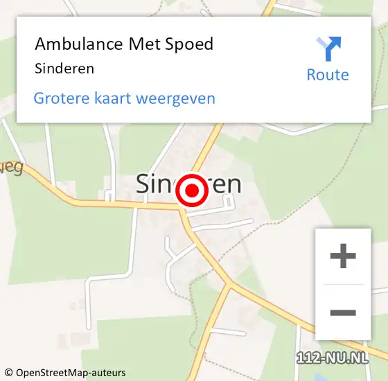 Locatie op kaart van de 112 melding: Ambulance Met Spoed Naar Sinderen op 8 februari 2023 12:13