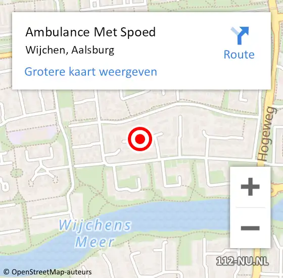 Locatie op kaart van de 112 melding: Ambulance Met Spoed Naar Wijchen, Aalsburg op 8 februari 2023 14:30
