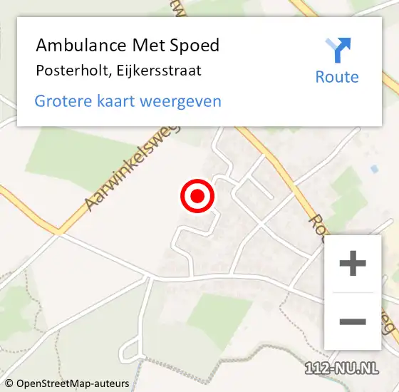 Locatie op kaart van de 112 melding: Ambulance Met Spoed Naar Posterholt, Eijkersstraat op 8 februari 2023 15:31