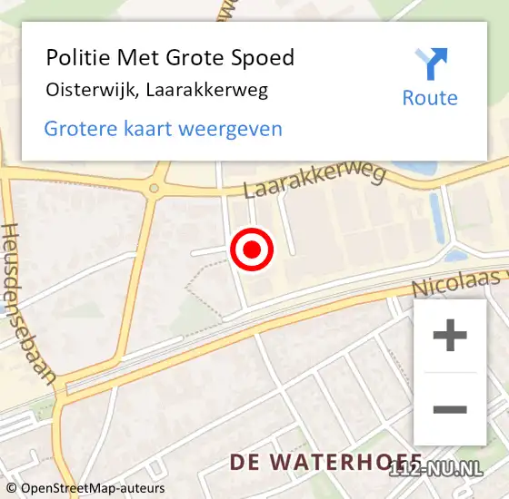 Locatie op kaart van de 112 melding: Politie Met Grote Spoed Naar Oisterwijk, Laarakkerweg op 8 februari 2023 16:05