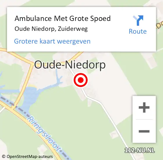 Locatie op kaart van de 112 melding: Ambulance Met Grote Spoed Naar Oude Niedorp, Zuiderweg op 8 februari 2023 16:45