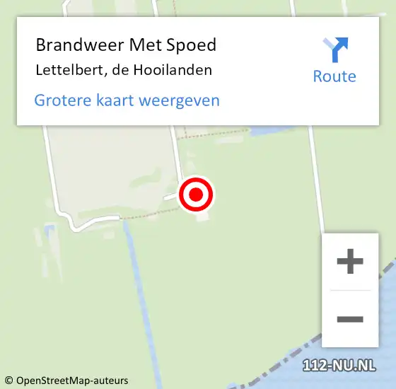 Locatie op kaart van de 112 melding: Brandweer Met Spoed Naar Lettelbert, de Hooilanden op 8 februari 2023 17:02