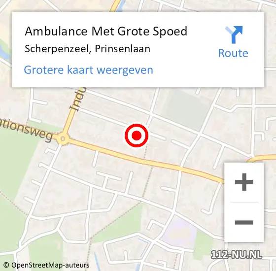 Locatie op kaart van de 112 melding: Ambulance Met Grote Spoed Naar Scherpenzeel, Prinsenlaan op 8 februari 2023 21:54