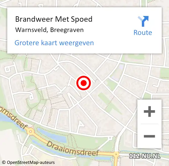 Locatie op kaart van de 112 melding: Brandweer Met Spoed Naar Warnsveld, Breegraven op 9 februari 2023 02:53