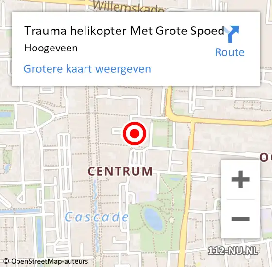 Locatie op kaart van de 112 melding: Trauma helikopter Met Grote Spoed Naar Hoogeveen op 9 februari 2023 14:40
