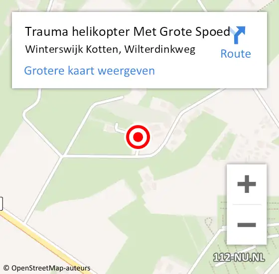 Locatie op kaart van de 112 melding: Trauma helikopter Met Grote Spoed Naar Winterswijk Kotten, Wilterdinkweg op 9 februari 2023 15:11