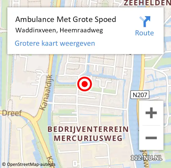 Locatie op kaart van de 112 melding: Ambulance Met Grote Spoed Naar Waddinxveen, Heemraadweg op 9 februari 2023 19:18