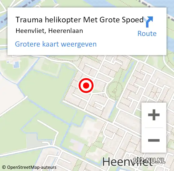 Locatie op kaart van de 112 melding: Trauma helikopter Met Grote Spoed Naar Heenvliet, Heerenlaan op 9 februari 2023 19:53