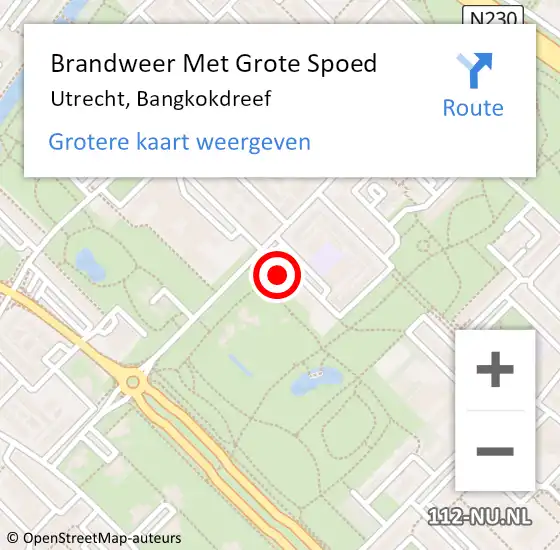 Locatie op kaart van de 112 melding: Brandweer Met Grote Spoed Naar Utrecht, Bangkokdreef op 10 februari 2023 00:42