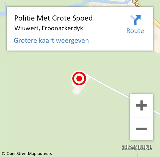 Locatie op kaart van de 112 melding: Politie Met Grote Spoed Naar Wiuwert, Froonackerdyk op 10 februari 2023 11:21