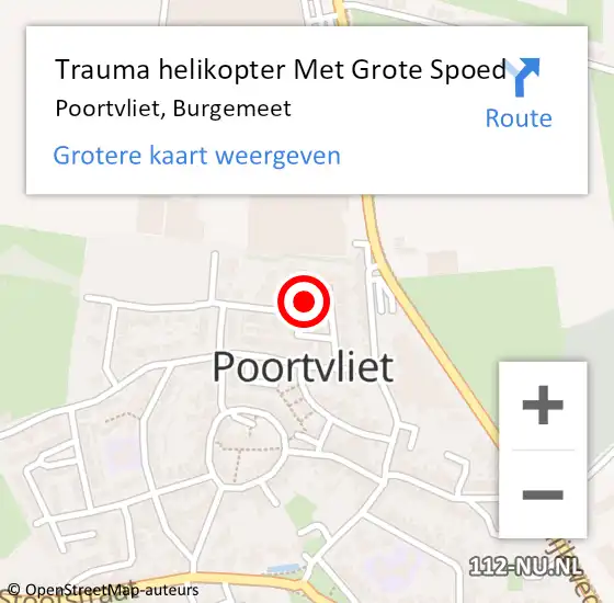 Locatie op kaart van de 112 melding: Trauma helikopter Met Grote Spoed Naar Poortvliet, Burgemeet op 10 februari 2023 12:06