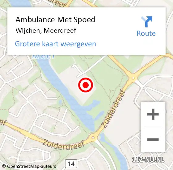 Locatie op kaart van de 112 melding: Ambulance Met Spoed Naar Wijchen, Meerdreef op 11 februari 2023 01:30