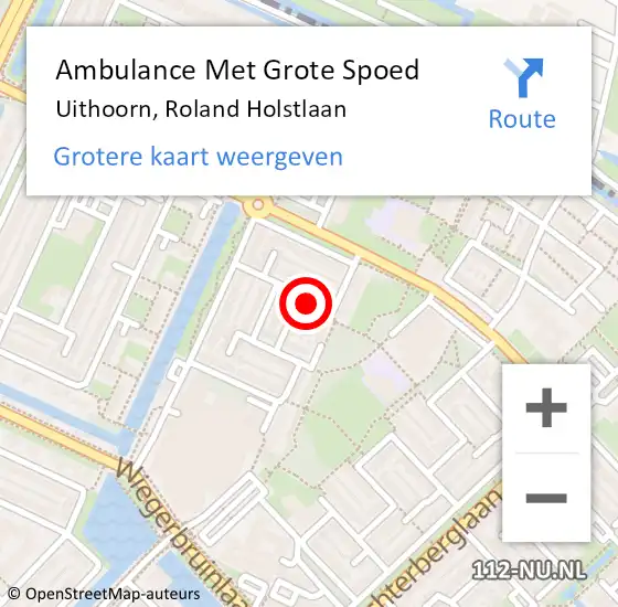 Locatie op kaart van de 112 melding: Ambulance Met Grote Spoed Naar Uithoorn, Roland Holstlaan op 11 februari 2023 15:04