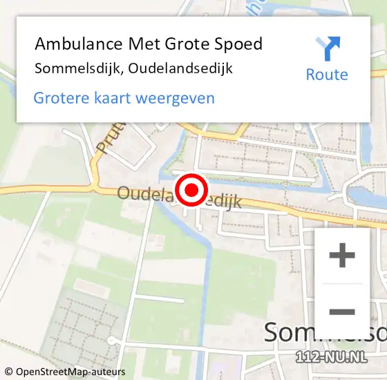Locatie op kaart van de 112 melding: Ambulance Met Grote Spoed Naar Sommelsdijk, Oudelandsedijk op 11 februari 2023 16:04