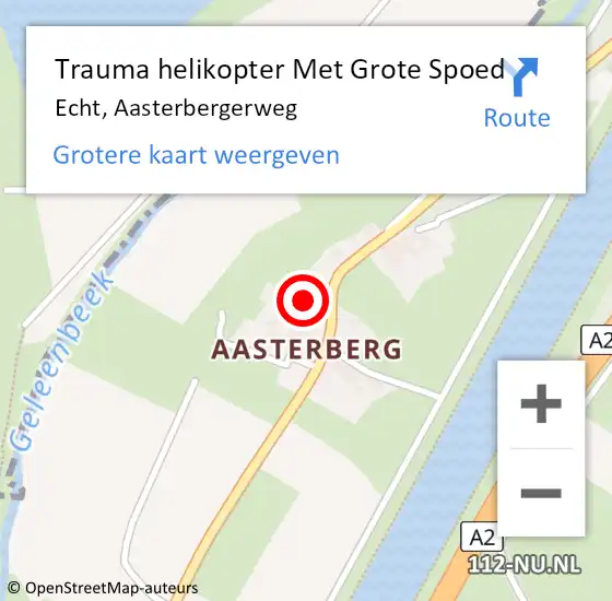Locatie op kaart van de 112 melding: Trauma helikopter Met Grote Spoed Naar Echt, Aasterbergerweg op 11 februari 2023 16:33