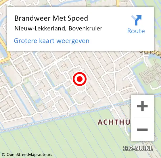 Locatie op kaart van de 112 melding: Brandweer Met Spoed Naar Nieuw-Lekkerland, Bovenkruier op 11 februari 2023 17:59