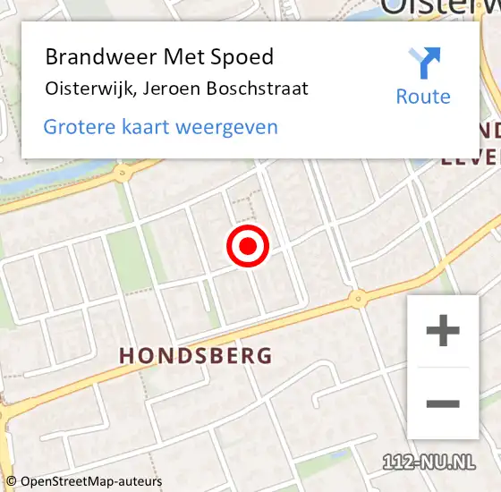Locatie op kaart van de 112 melding: Brandweer Met Spoed Naar Oisterwijk, Jeroen Boschstraat op 11 februari 2023 18:28