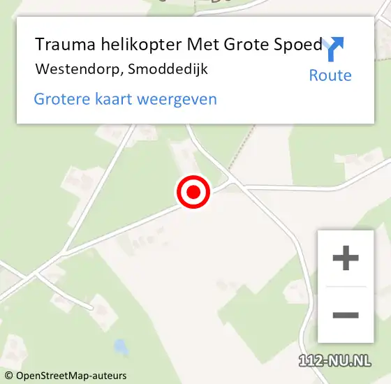 Locatie op kaart van de 112 melding: Trauma helikopter Met Grote Spoed Naar Westendorp, Smoddedijk op 11 februari 2023 19:04
