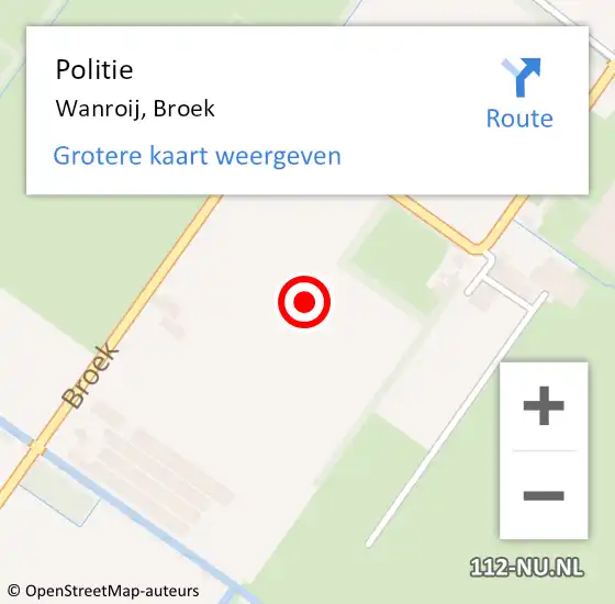 Locatie op kaart van de 112 melding: Politie Wanroij, Broek op 11 februari 2023 19:41
