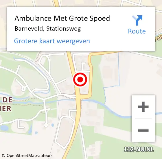 Locatie op kaart van de 112 melding: Ambulance Met Grote Spoed Naar Barneveld, Stationsweg op 11 februari 2023 21:50