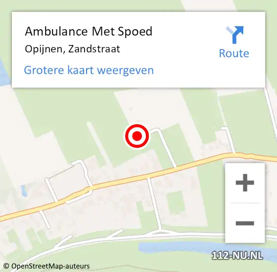 Locatie op kaart van de 112 melding: Ambulance Met Spoed Naar Opijnen, Zandstraat op 11 februari 2023 22:15