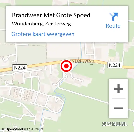 Locatie op kaart van de 112 melding: Brandweer Met Grote Spoed Naar Woudenberg, Zeisterweg op 11 februari 2023 23:29