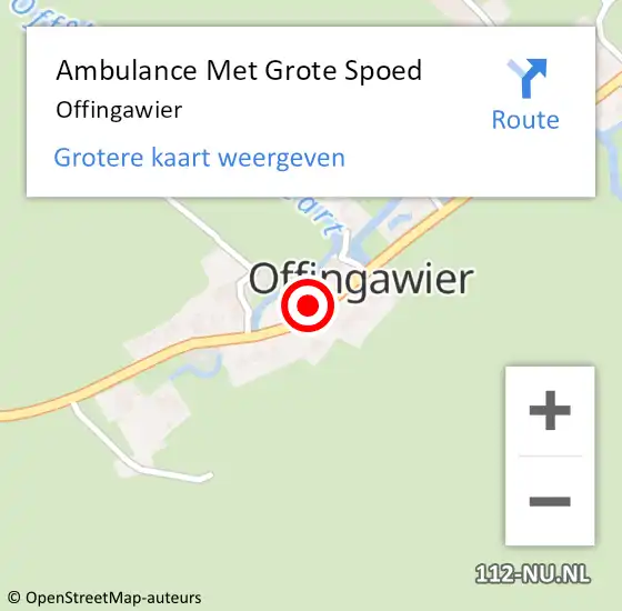 Locatie op kaart van de 112 melding: Ambulance Met Grote Spoed Naar Offingawier op 12 februari 2023 07:45