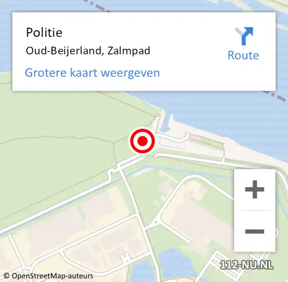 Locatie op kaart van de 112 melding: Politie Oud-Beijerland, Zalmpad op 12 februari 2023 10:49