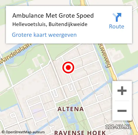Locatie op kaart van de 112 melding: Ambulance Met Grote Spoed Naar Hellevoetsluis, Buitendijkweide op 12 februari 2023 14:15