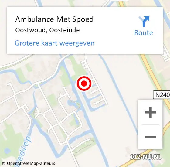 Locatie op kaart van de 112 melding: Ambulance Met Spoed Naar Oostwoud, Oosteinde op 12 februari 2023 21:07