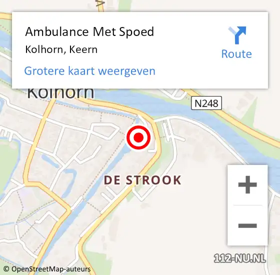 Locatie op kaart van de 112 melding: Ambulance Met Spoed Naar Kolhorn, Keern op 13 februari 2023 01:15