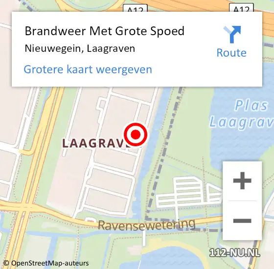 Locatie op kaart van de 112 melding: Brandweer Met Grote Spoed Naar Nieuwegein, Laagraven op 13 februari 2023 11:46