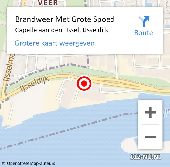Locatie op kaart van de 112 melding: Brandweer Met Grote Spoed Naar Capelle aan den IJssel, IJsseldijk op 13 februari 2023 15:56