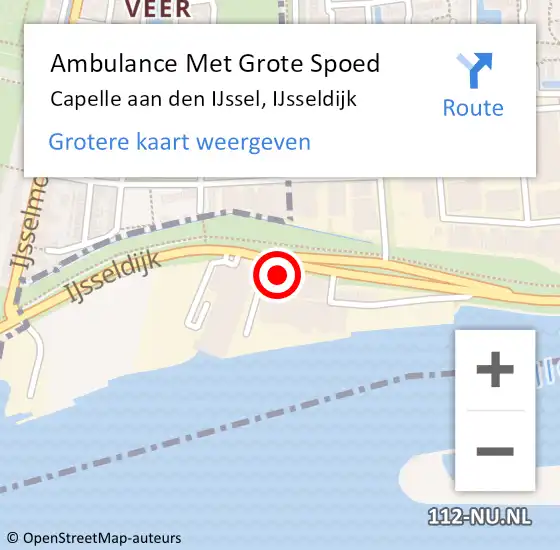 Locatie op kaart van de 112 melding: Ambulance Met Grote Spoed Naar Capelle aan den IJssel, IJsseldijk op 13 februari 2023 16:02