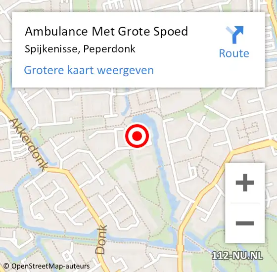 Locatie op kaart van de 112 melding: Ambulance Met Grote Spoed Naar Spijkenisse, Peperdonk op 13 februari 2023 20:34
