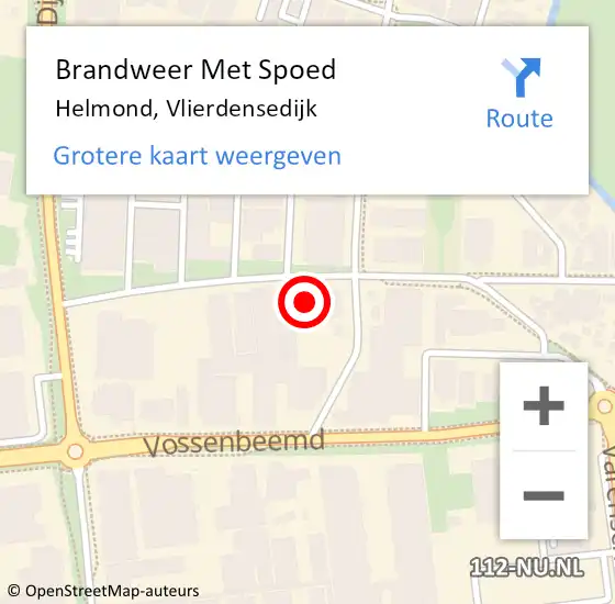 Locatie op kaart van de 112 melding: Brandweer Met Spoed Naar Helmond, Vlierdensedijk op 13 februari 2023 21:01
